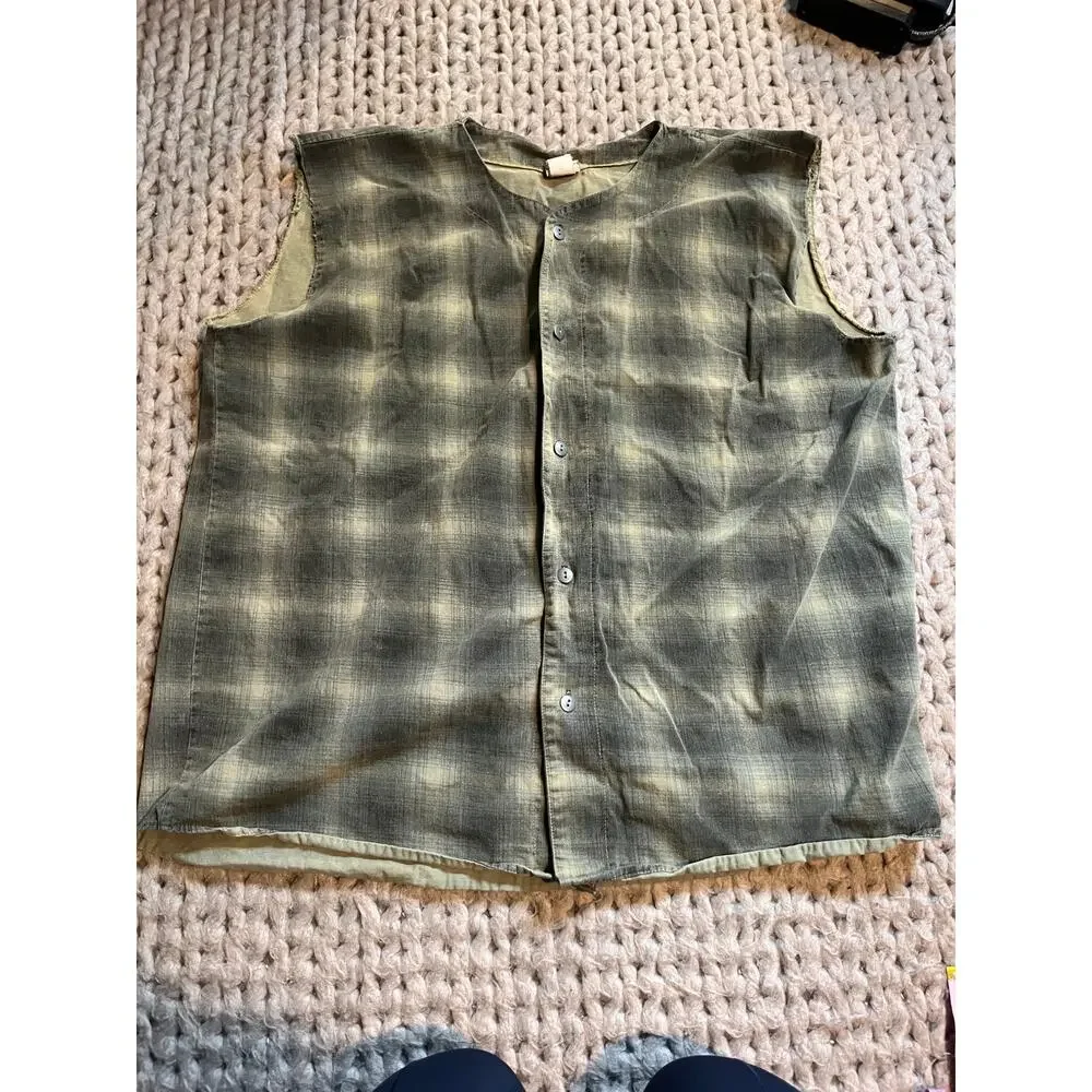 plaid vest vintage Y2K green size xl